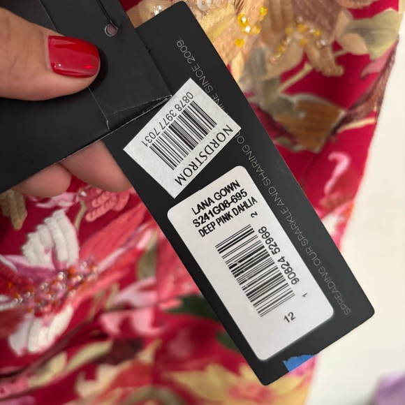 NWT | Sachin & Babi Lana Gown Deep Pink Dahlia Size 12 - Picture 7 of 8